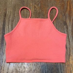 Topshop Coral Tank Top Cropped